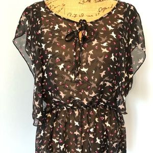 Bird and Cherries Women’s Sheer Top